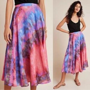 Anthropologie Blank London Pink and Blue Midi Skirt